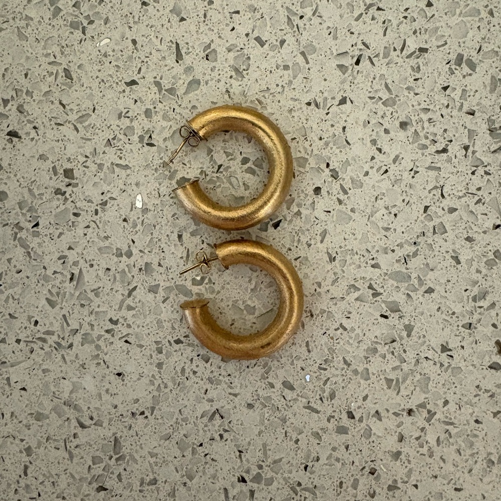 Chunky Gold Hoop Earrings with Modern Design